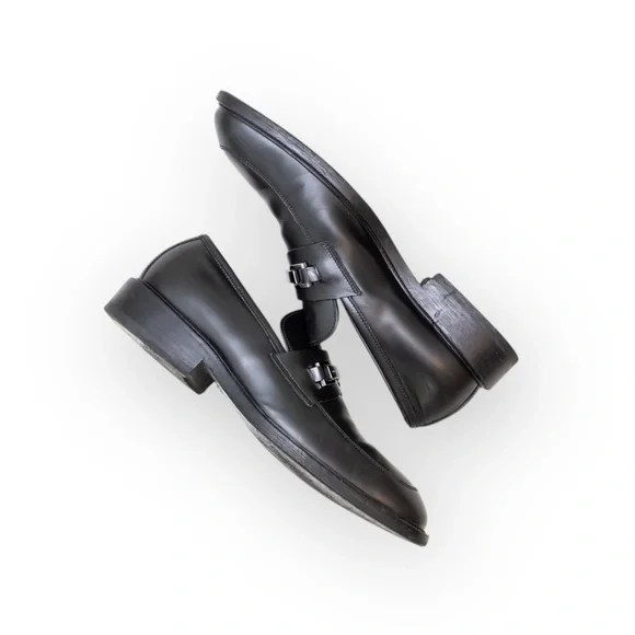Gucci Loafers Men's Black Leather‎ Horsebit Casual Slip On Shoes Size US 9.5 D - Picture 4 of 8